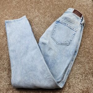 Hollister Ultra High-Rise Mom Jeans Light Wash Blue Vintage Stretch W24 L25